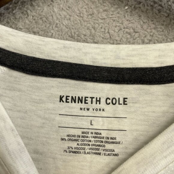 NEW Kenneth Cole Men's L Light Gray Organic Cotton Blend T-Shirt - Picture 4 of 7